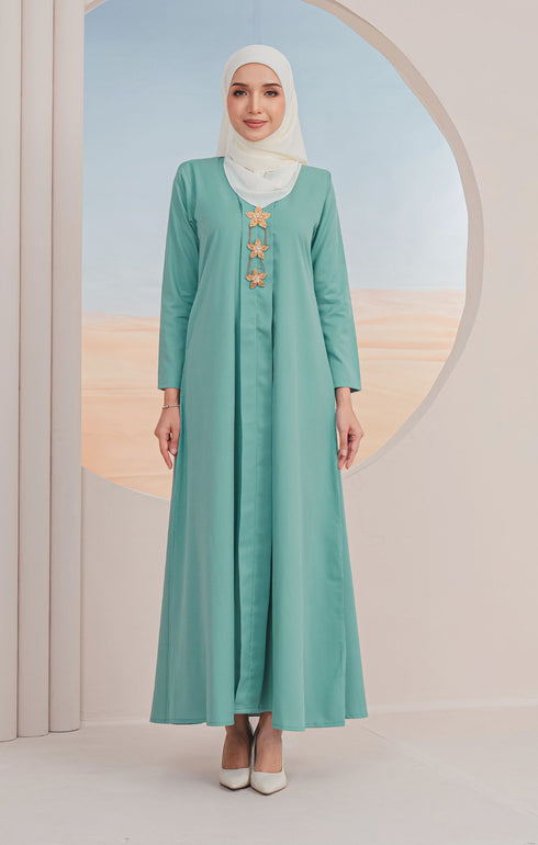 Rubi Jubah Kebarung Klasik | Sage Green